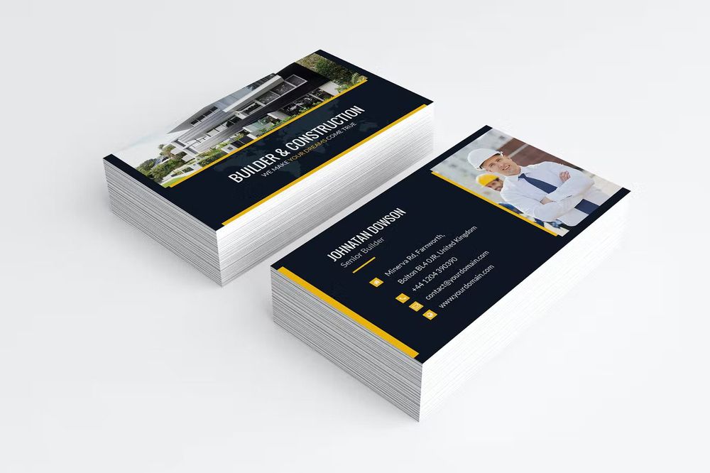 A business card template for builders
