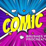 Colorful comic image for Procreate brushes