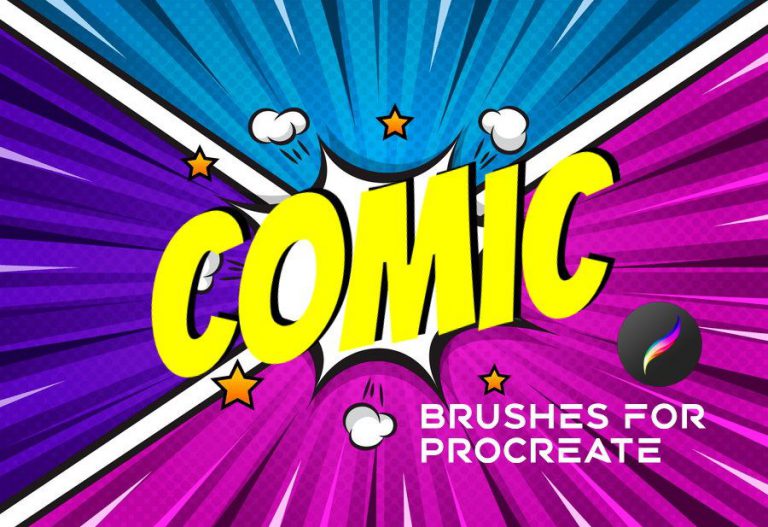 Colorful comic image for Procreate brushes