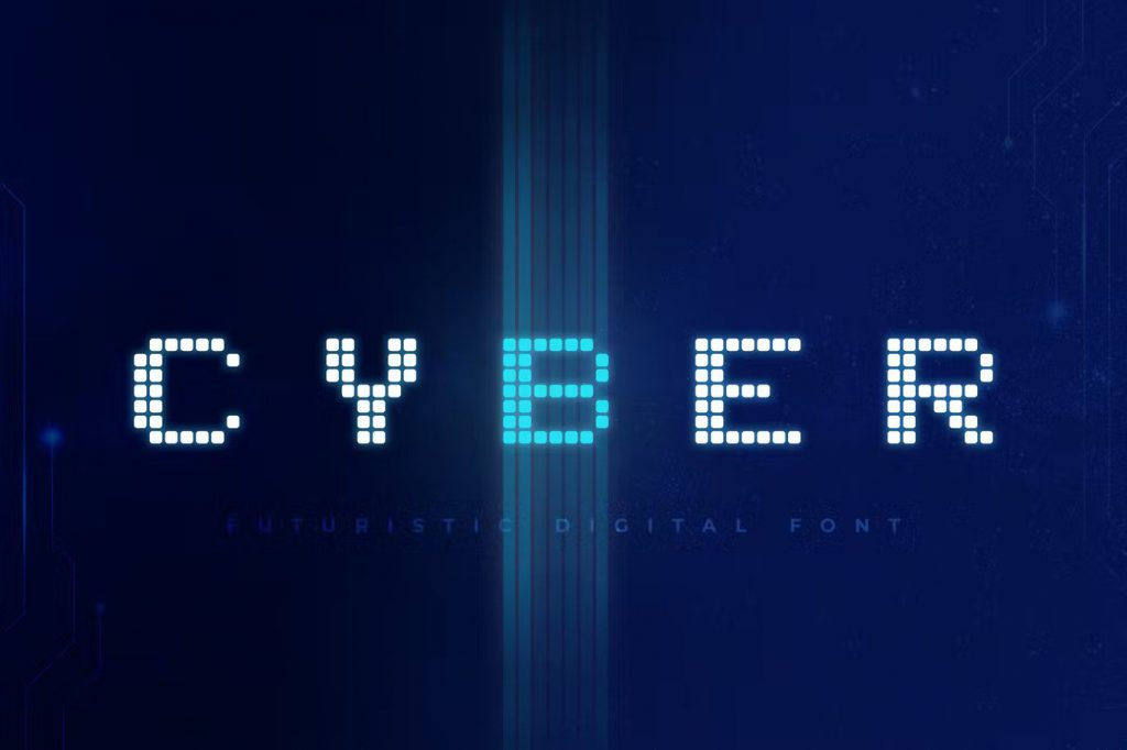 Cyber technology digital font