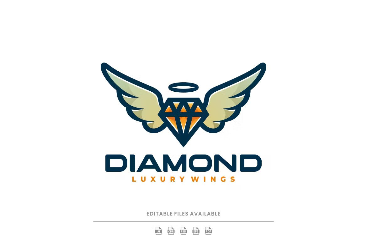 Diamond luxury wings logo