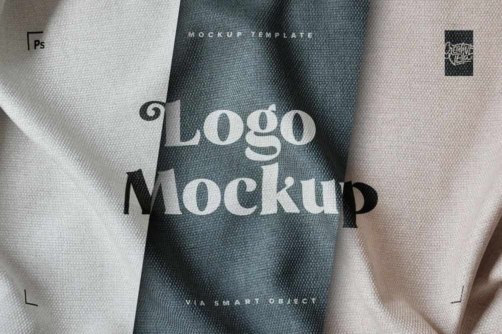 Fabric print effect logo mockup