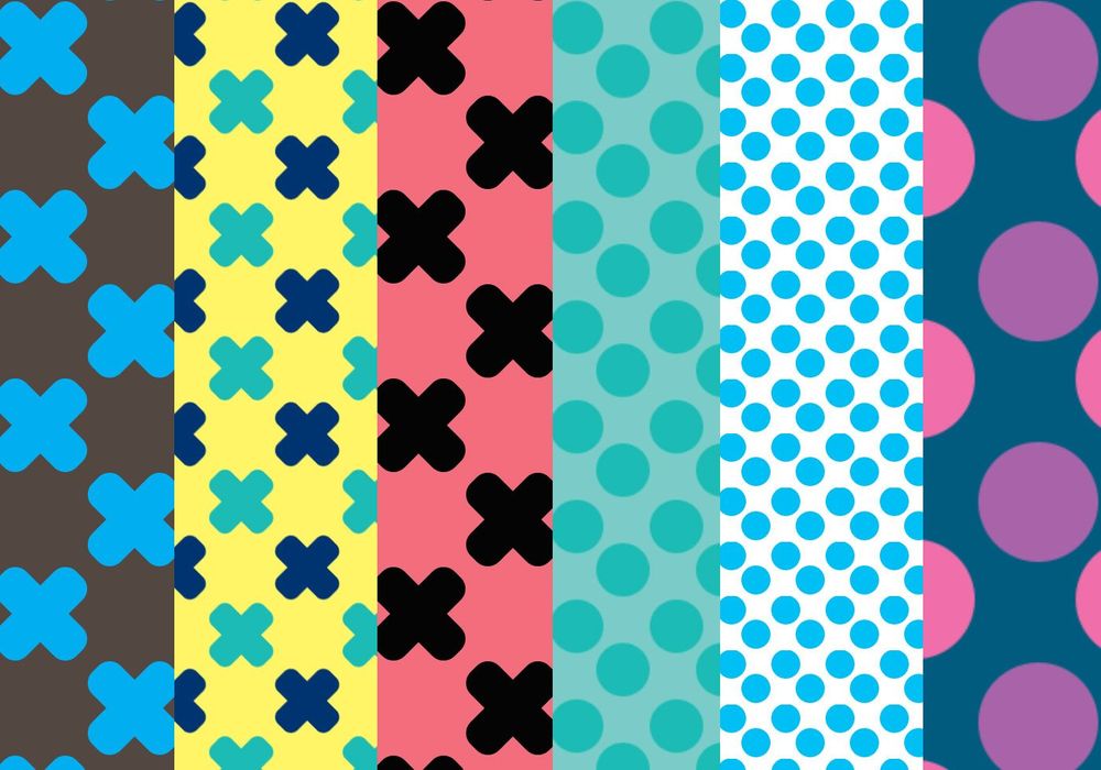 Free seamless dots and crosses patterns