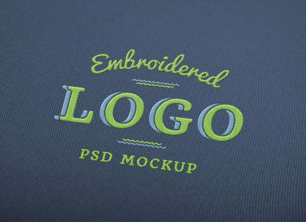 A free fabric embroidered logo mockup