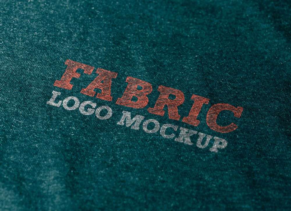 A free photorealistic fabric logo mockup