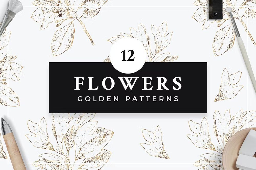A flowers golden patterns