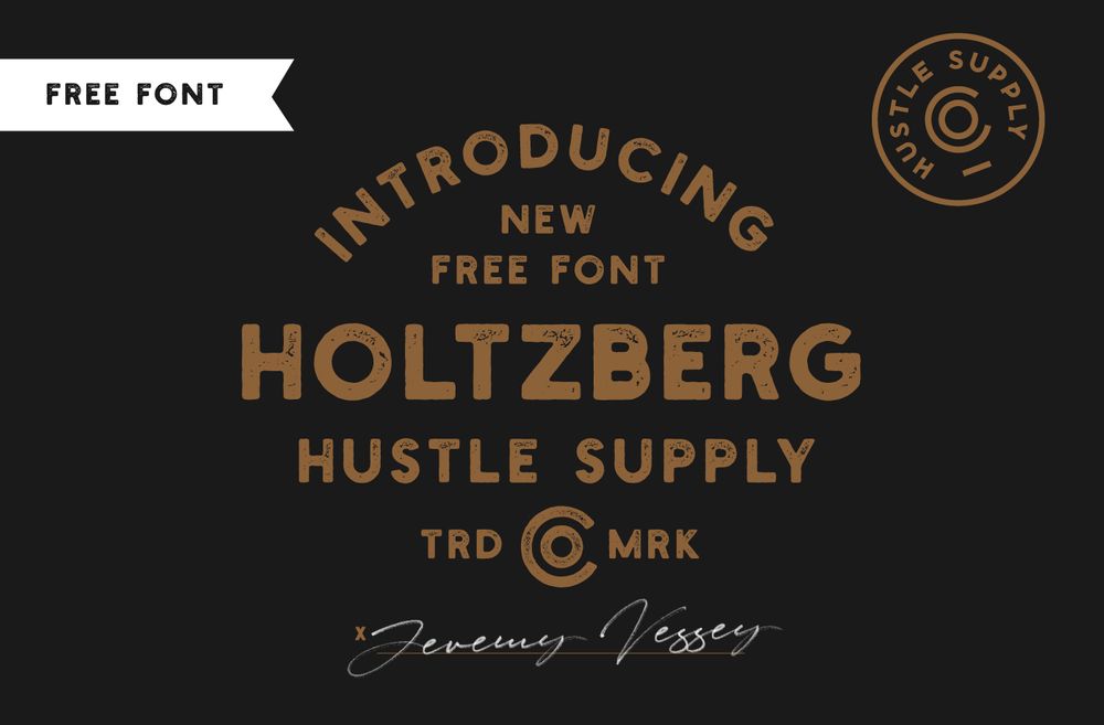 A stamp style free font