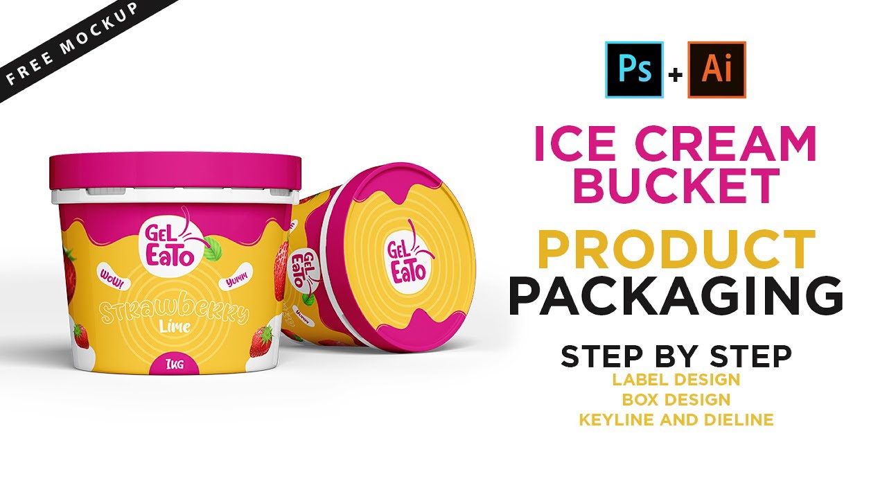 How to create ice-cream bucket mockup tutorial