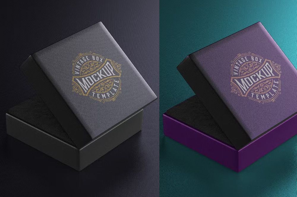 A jewelry box mockup templates