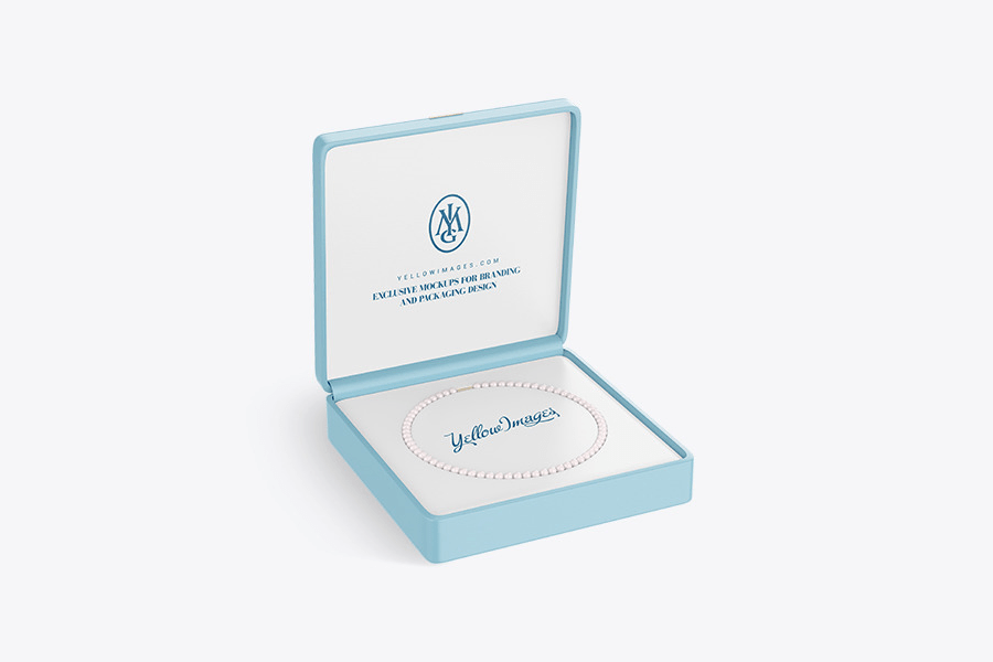 A jewelry case mockup template