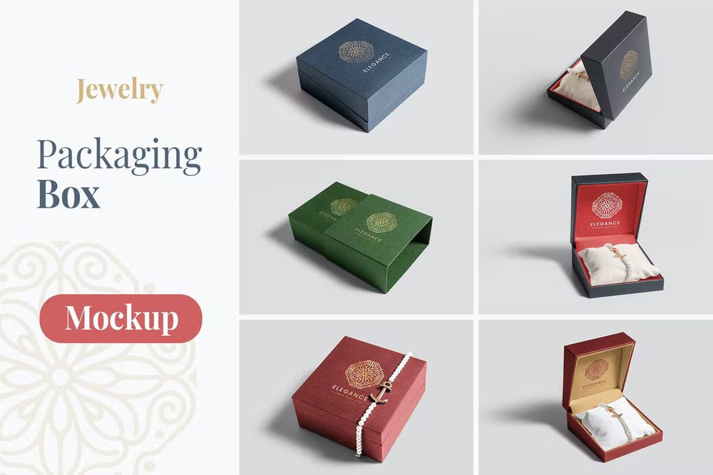 A jewelry packaging box mockups