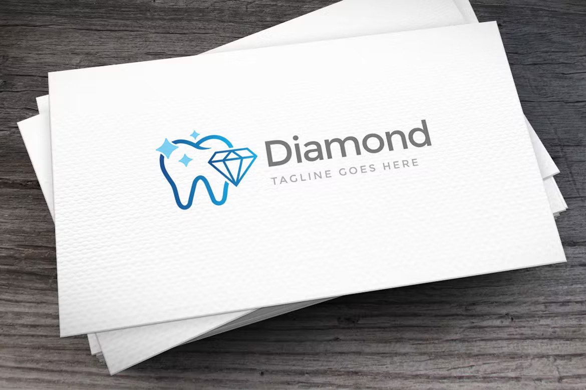 Diamond and teeth logo template