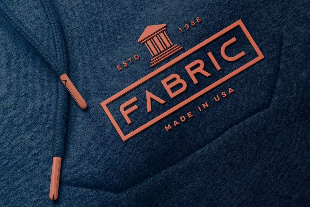 A rubber logo on fabric mockup template