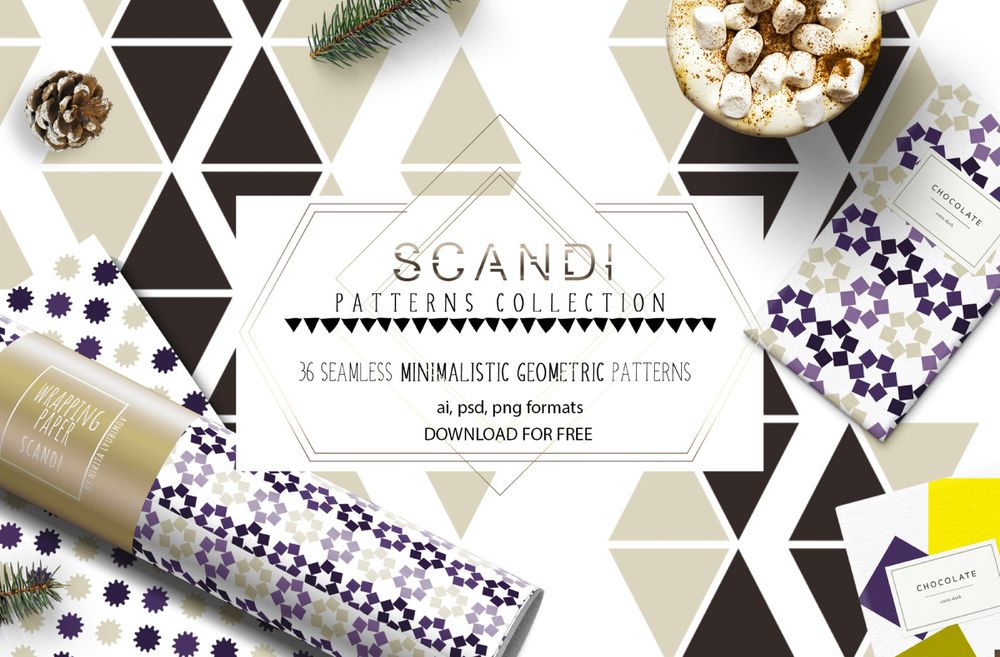 Free scandinavian geometric patterns