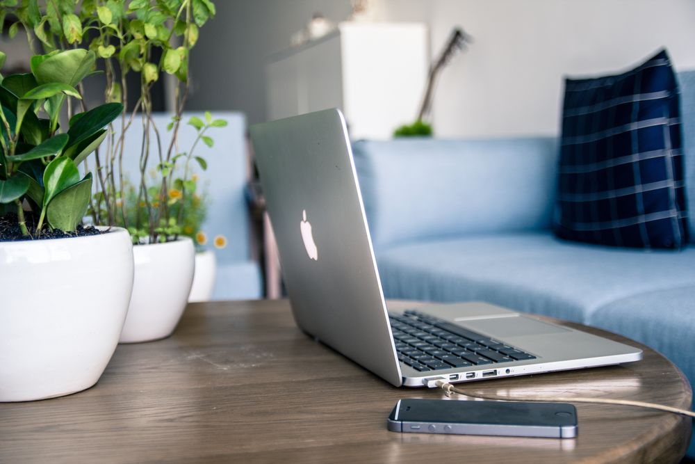 A macbook on the table