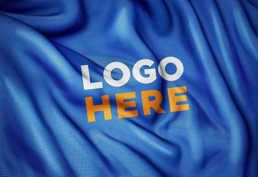 A free sports fabric logo mockup