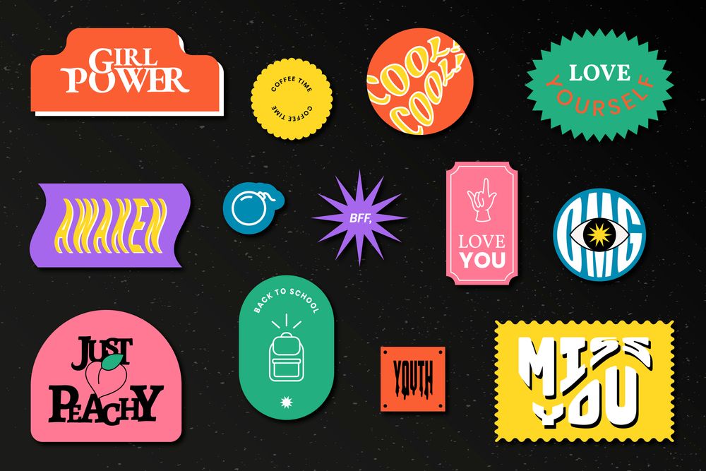 Colorful sticker designs