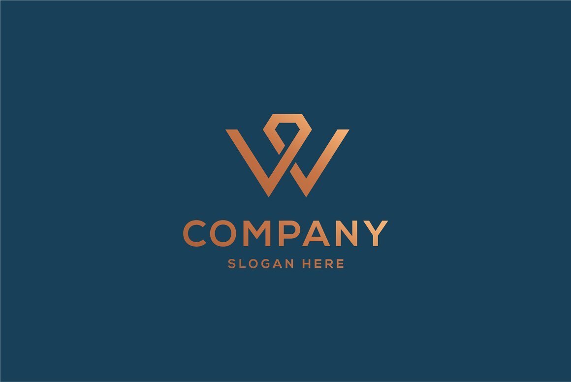 Diamond and letter w logo template