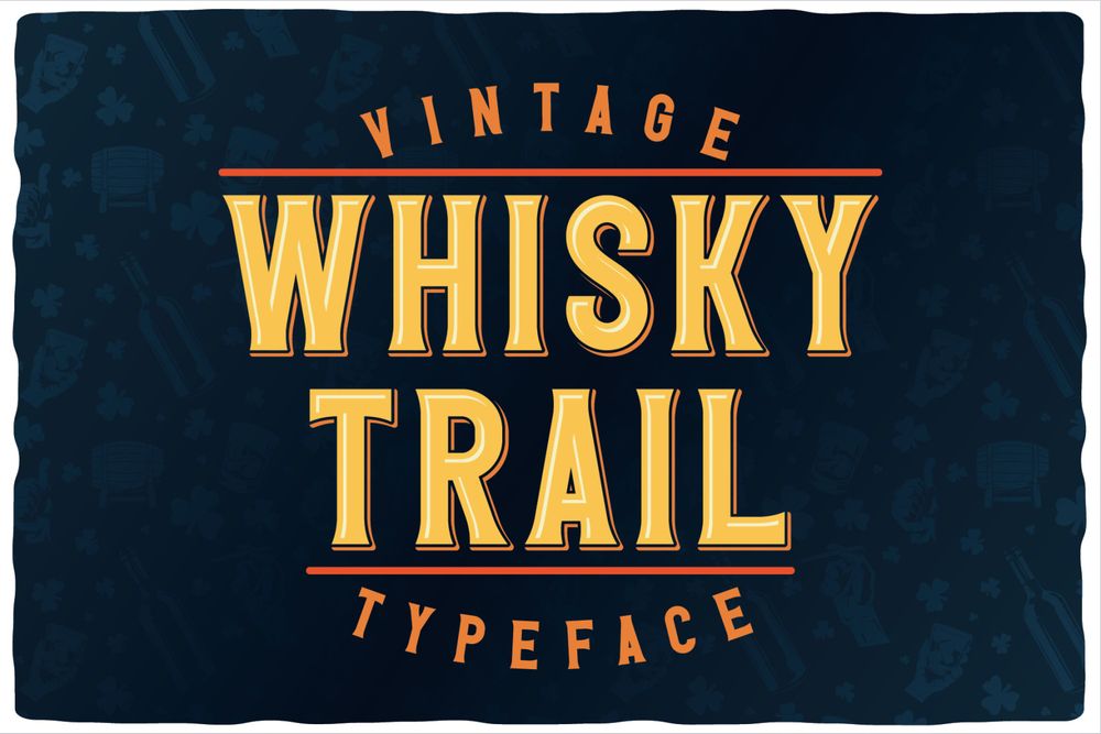 A vintage whiskey trail typeface