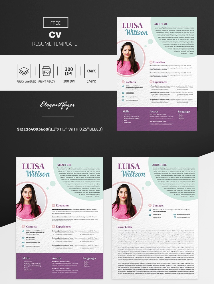 Job cv free resume psd templates