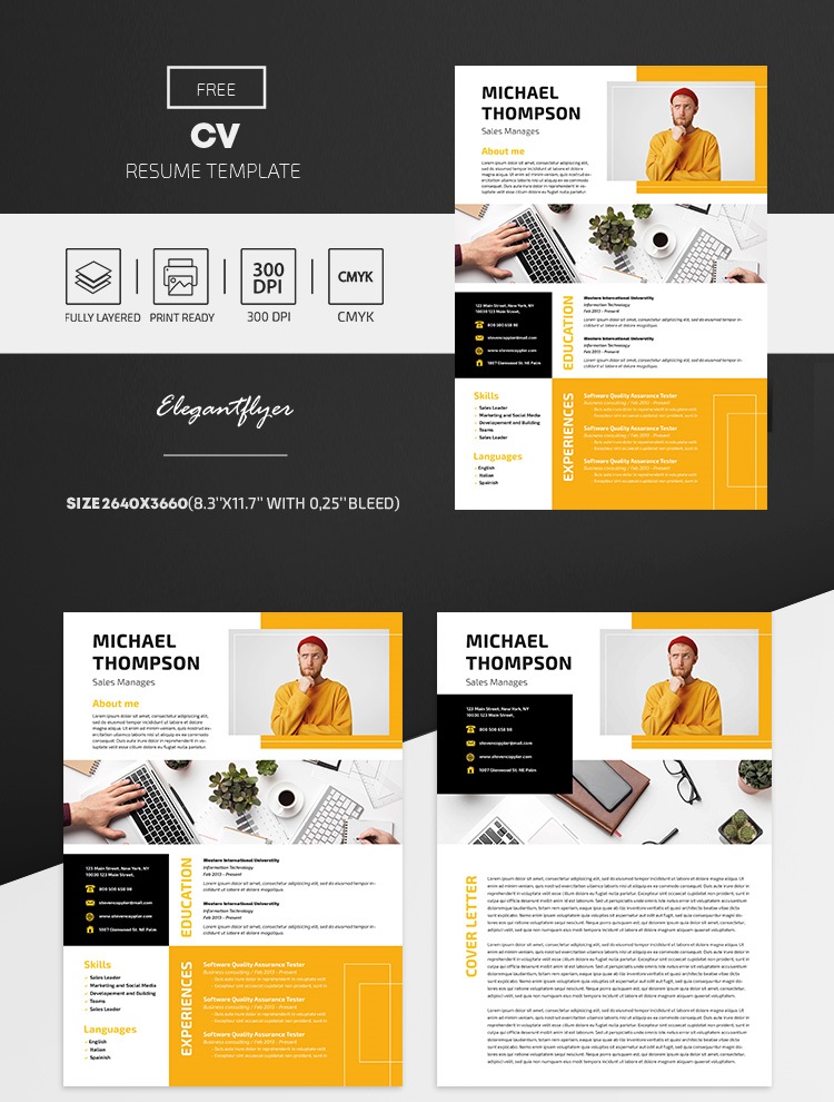 Best free resume psd template