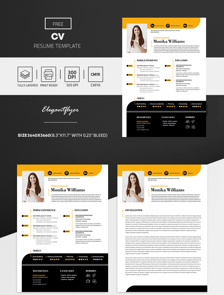 CV free resume psd templates