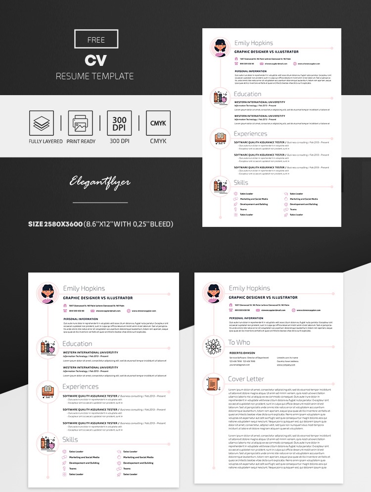 Free cv resume template in psd