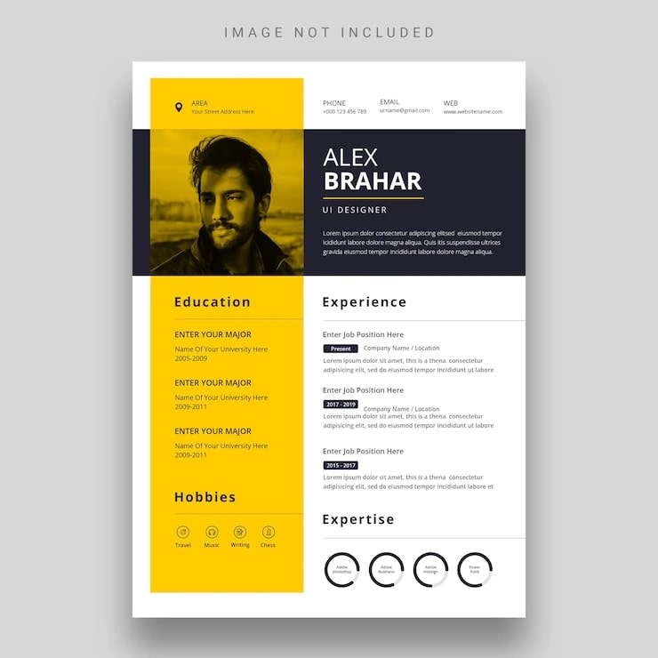 A modern resume template in psd