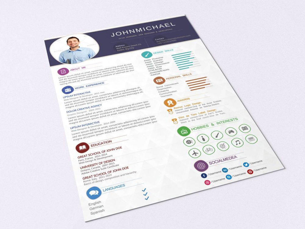 A modern free resume template with cover letter