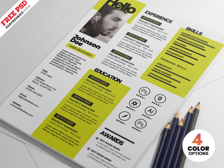 Modern free resume cv templates in psd