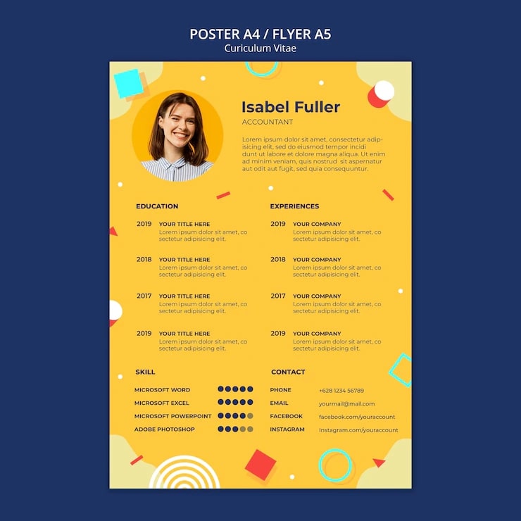 A free creative curriculum vitae template psd