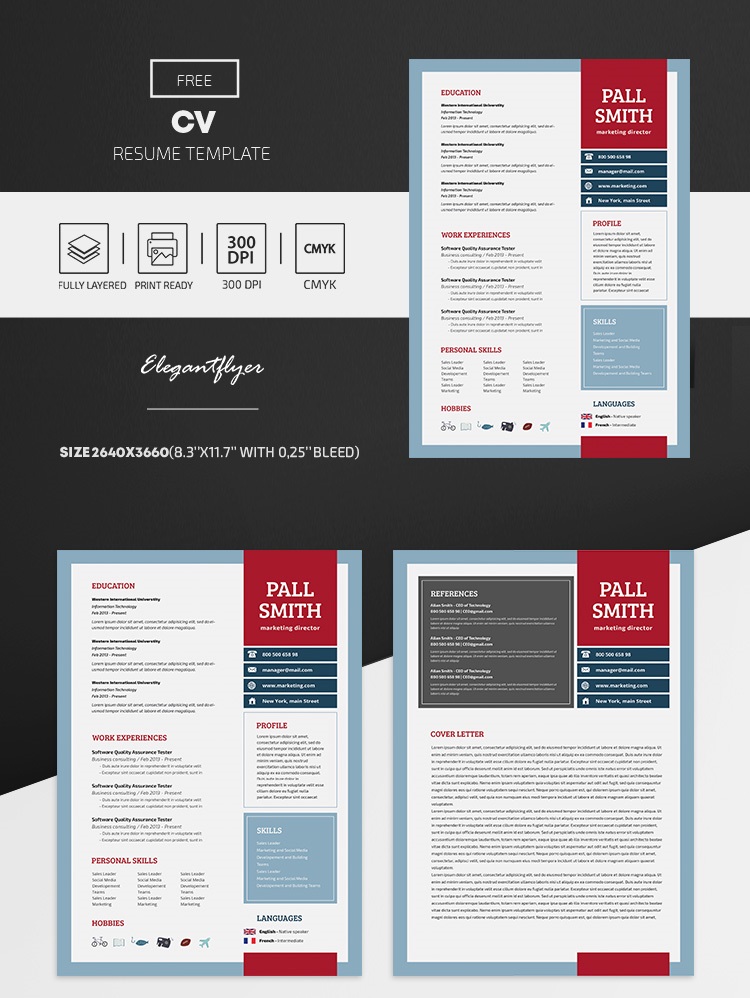 Free CV resume template psd