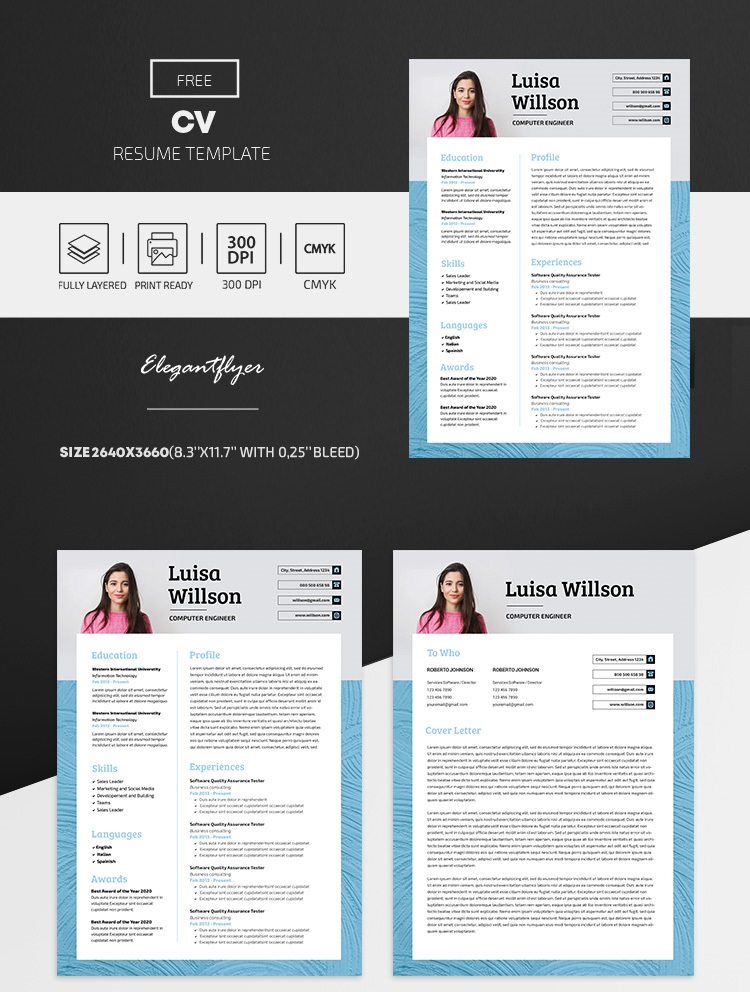 CV resume template in PSD