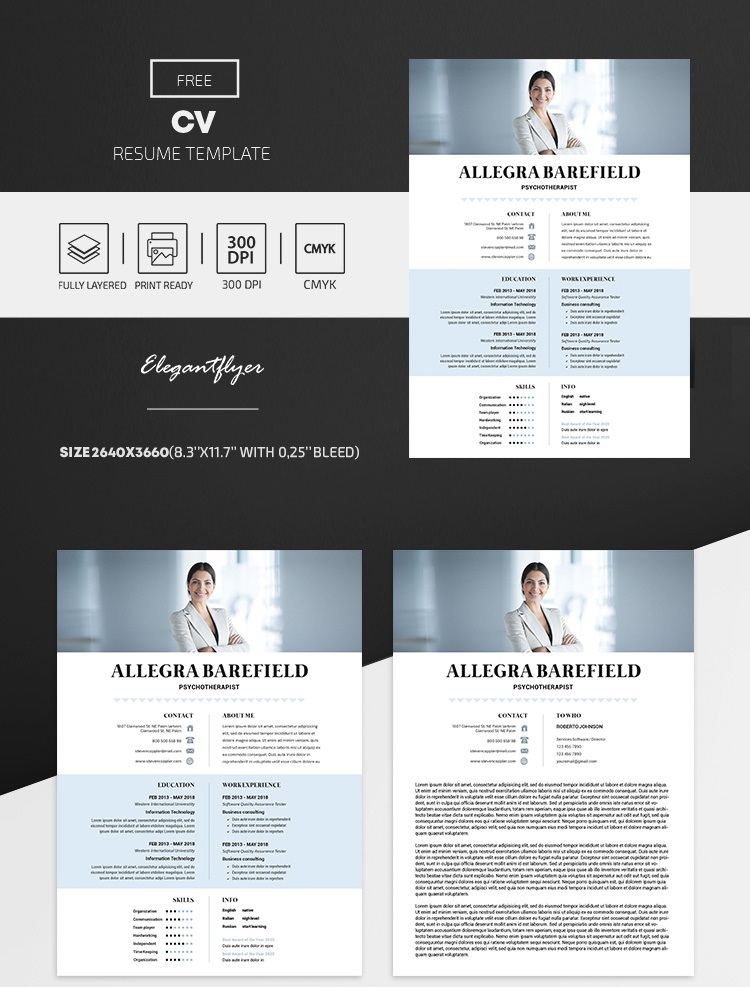 CV free resume psd template