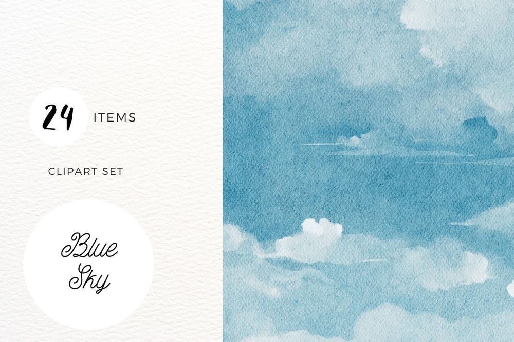 A watercolor blue sky backgrounds