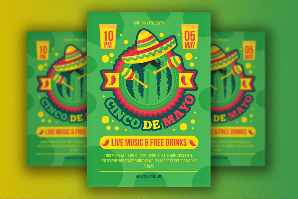 Cinco de mayo live music flyer template