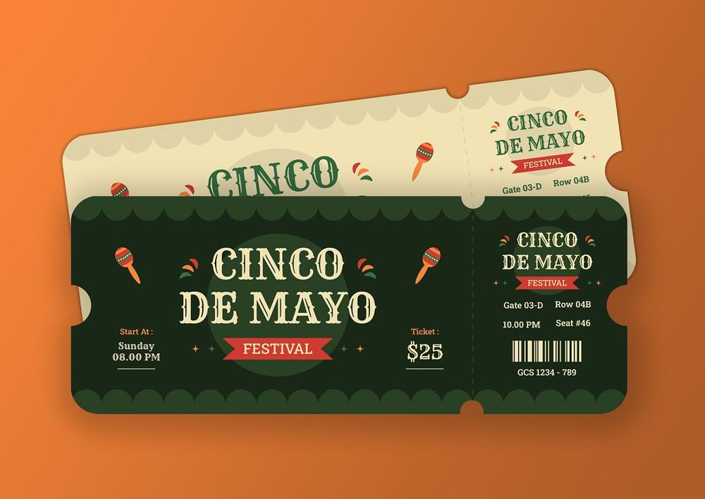 Two different styles of cinco de mayo ticket templates