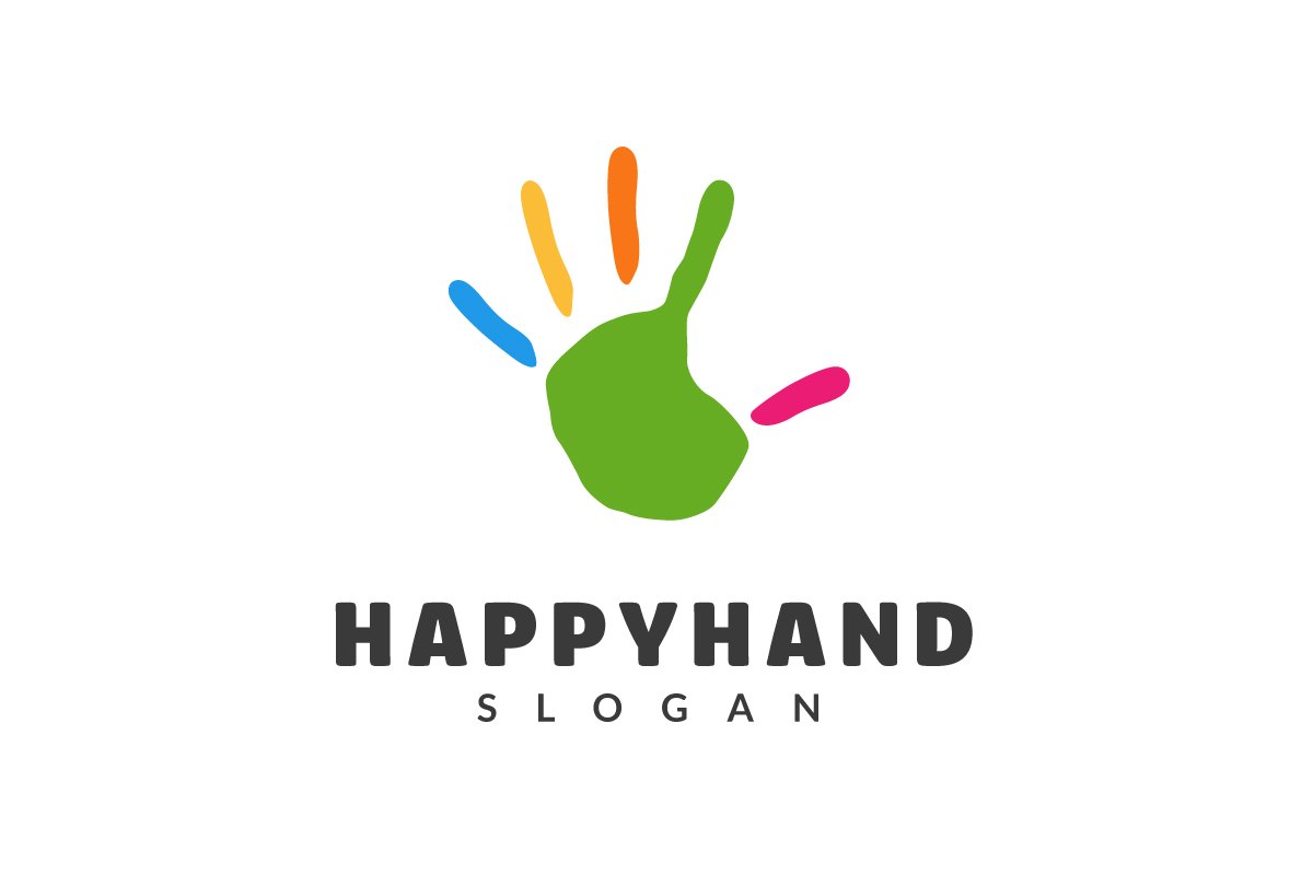 Artistic kids hand logo template