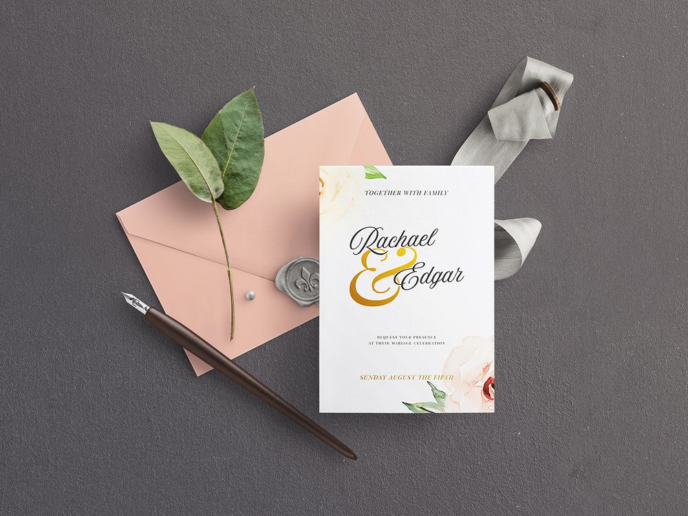 A free wedding stationery mockup set