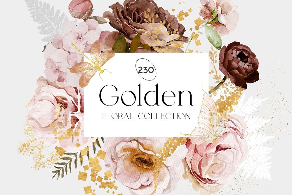 A golden floral collection