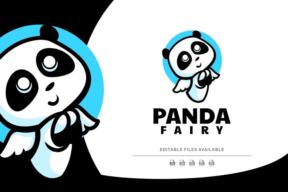 A panda mascot logo template