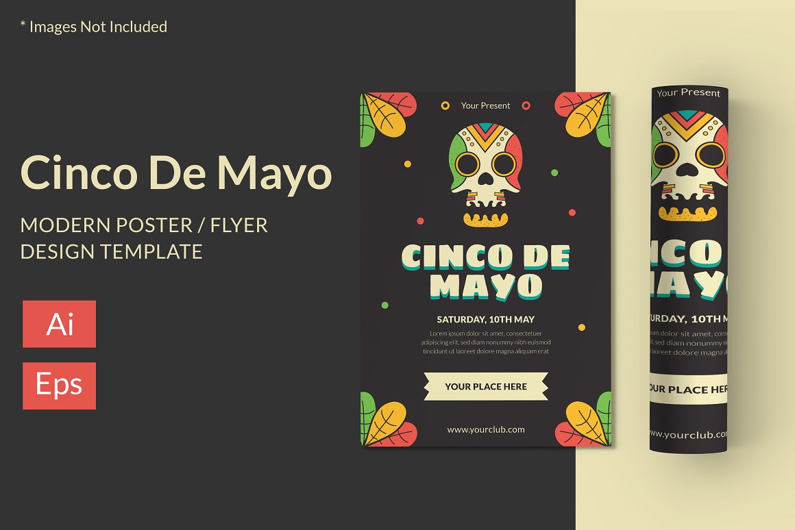 Modern cinco de mayo poster and flyer template