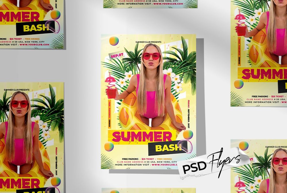 Summer bash party flyer
