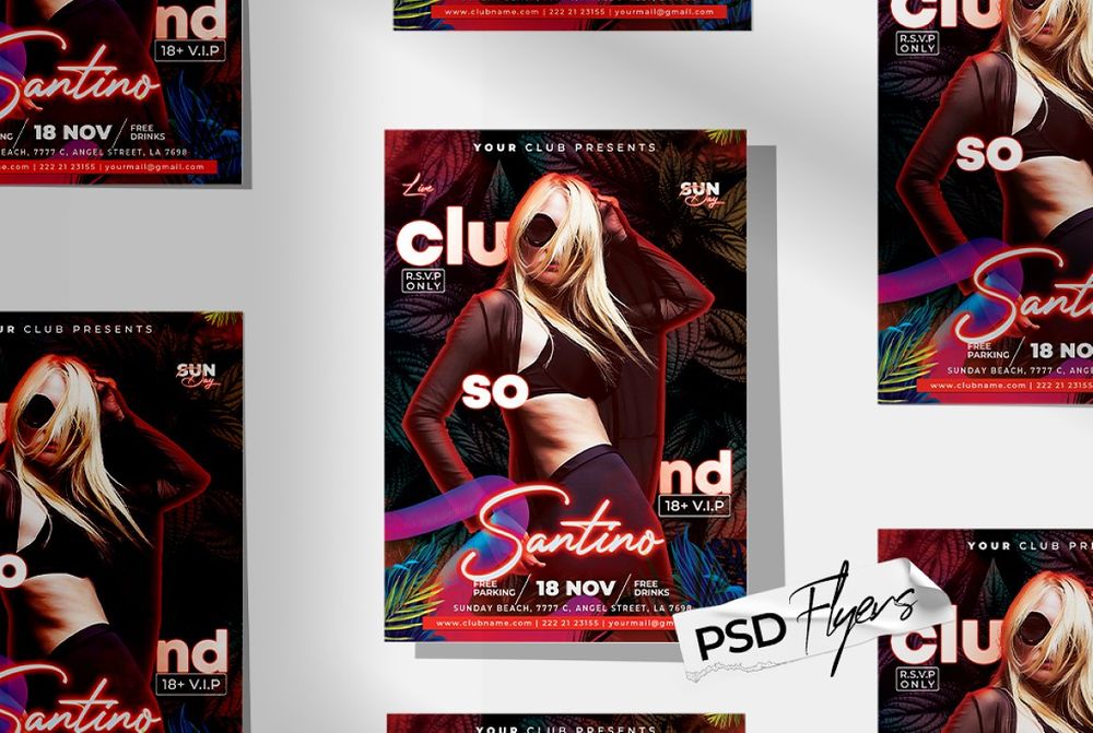 Summer clubbing flyer template