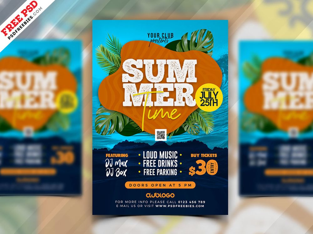 A free summer party flyer template