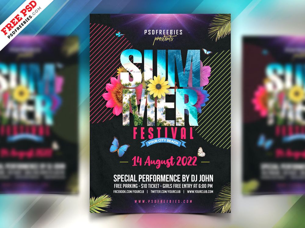 Free summer festival flyer template