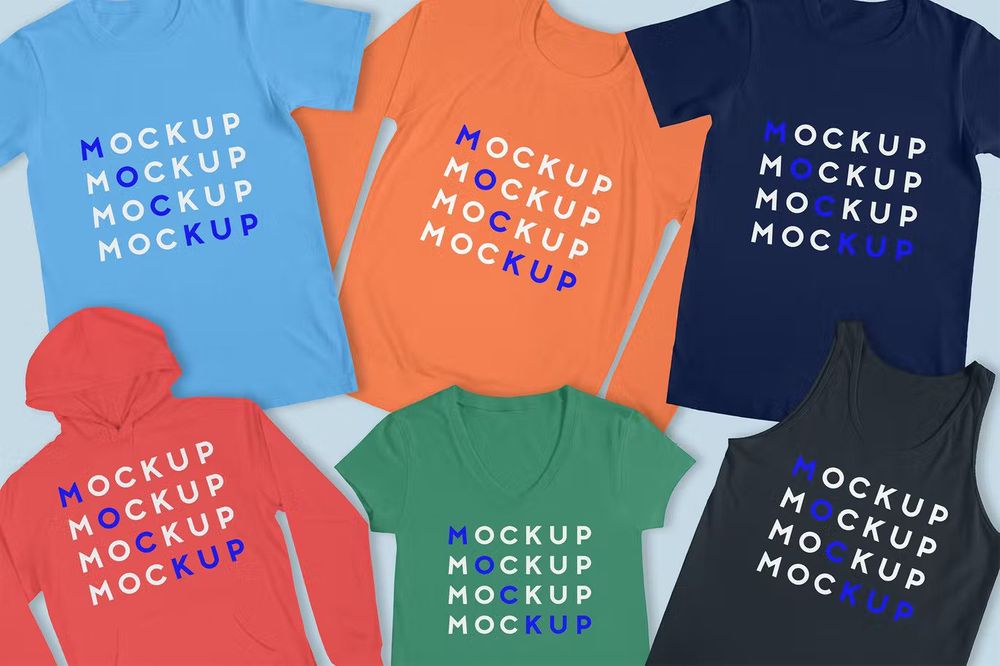 Colorful apparel mockups