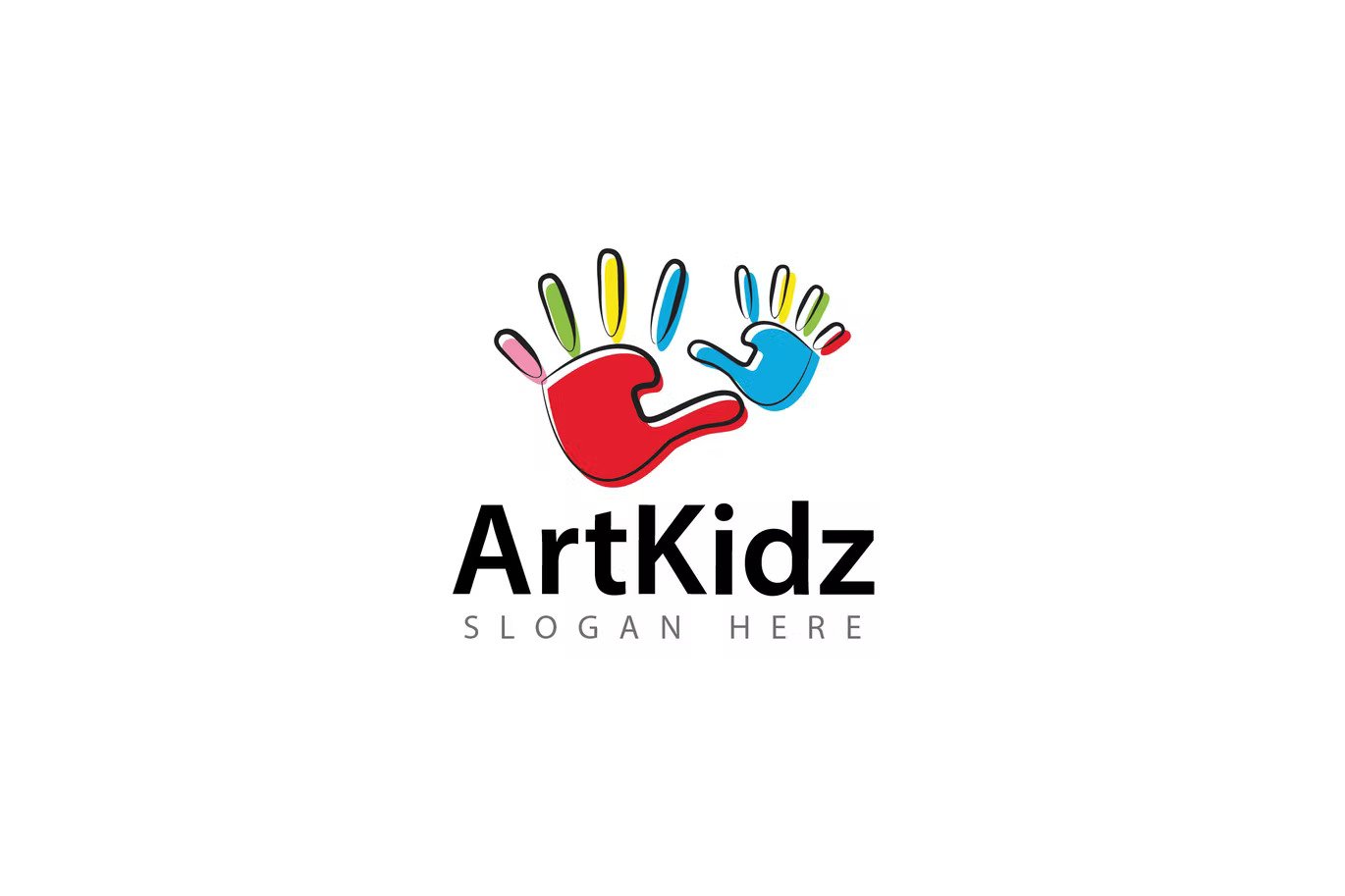 Kids art logo template