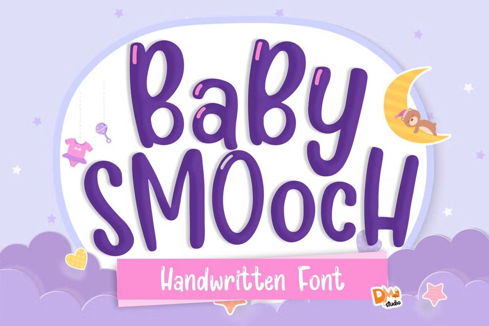 A baby style handwritten font
