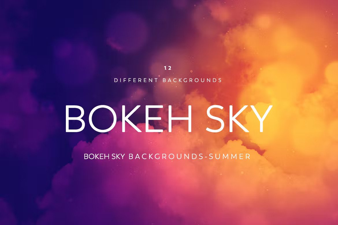 Colorful different bokeh sky backgrounds